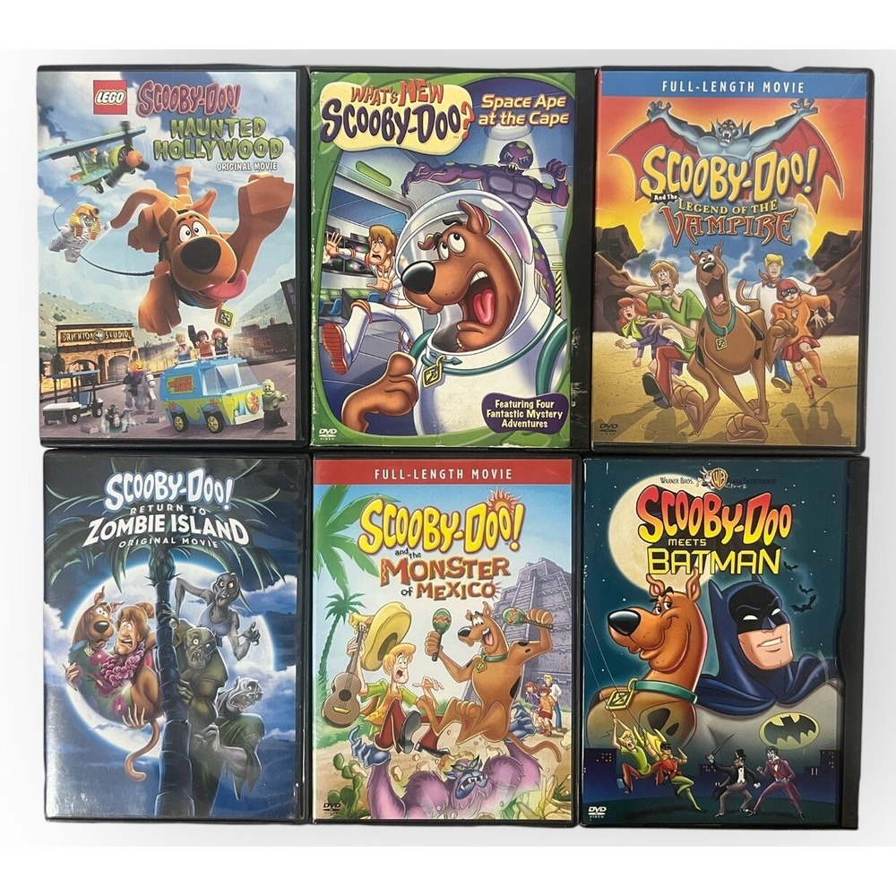 Lot of 6 Scooby Doo DVDs Monster Mexico Batman Zombie Island Haunted Hollywood